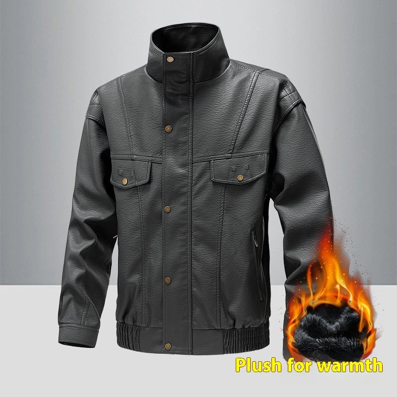 Thickened Casual Leather Jacket