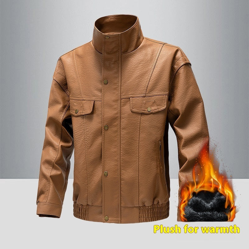 Thickened Casual Leather Jacket