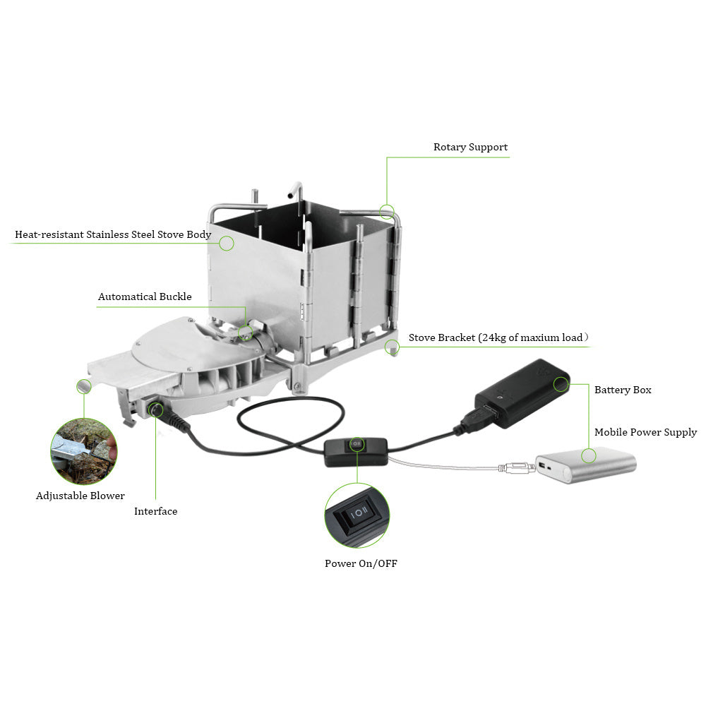 Outdoor Portable Stainless Steel Wood