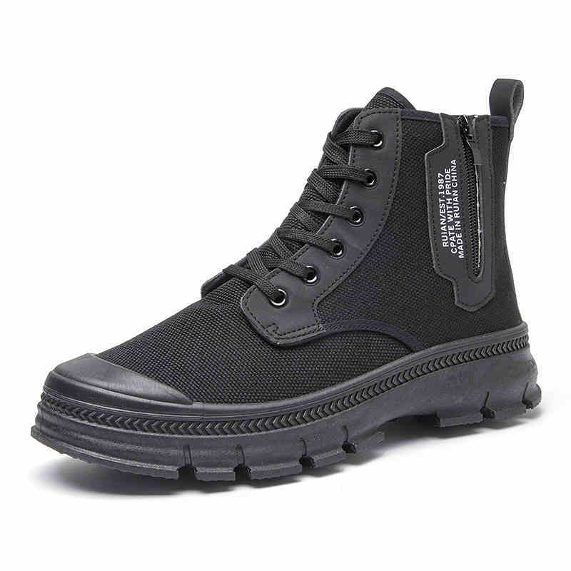 Hiking Boots Men's Side Zipper High-top
