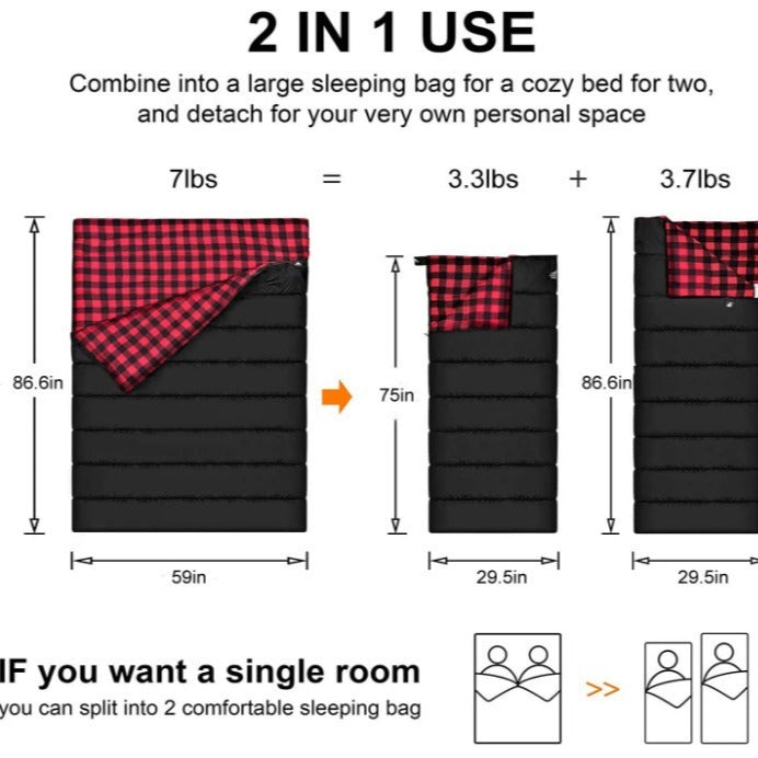 Outdoor Camping Flannel Sleeping Bag