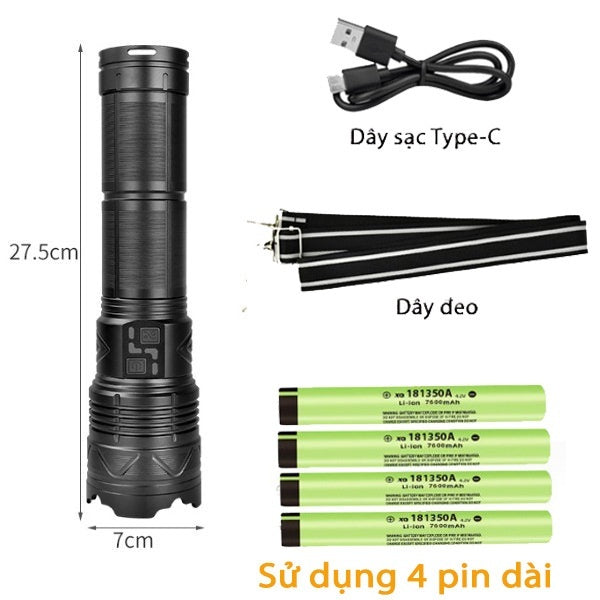 Outdoor Zoom Strong Light Flashlight
