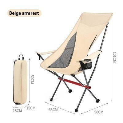 High Strap Armrest Folding Chair