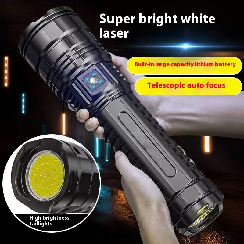 White Laser Flashlight Super Bright Zoom