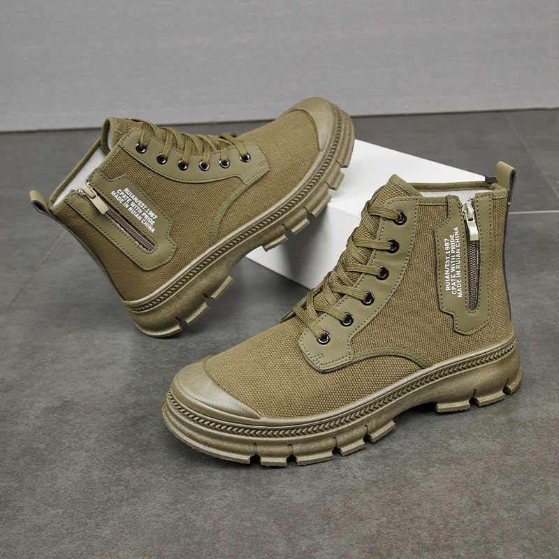 Hiking Boots Men's Side Zipper High-top