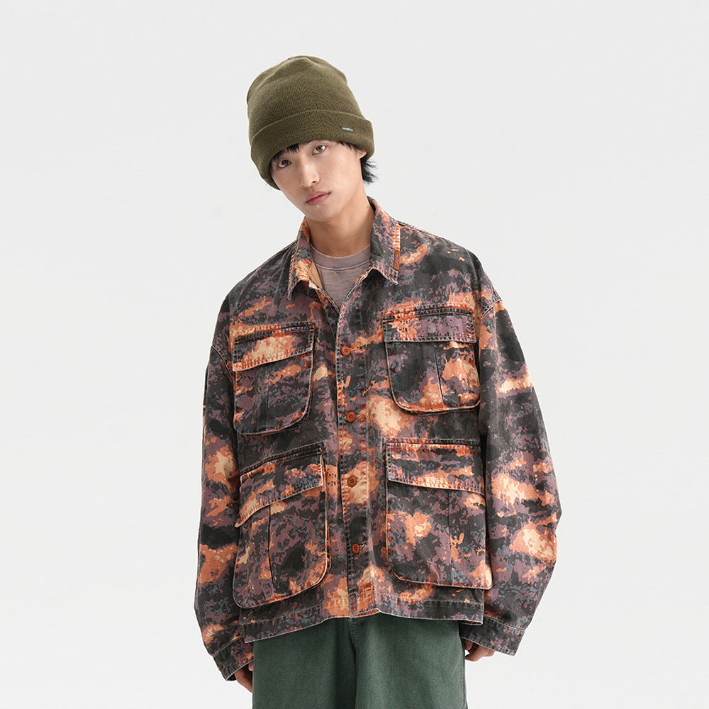 Tie-dye Camouflage Workwear Jacket