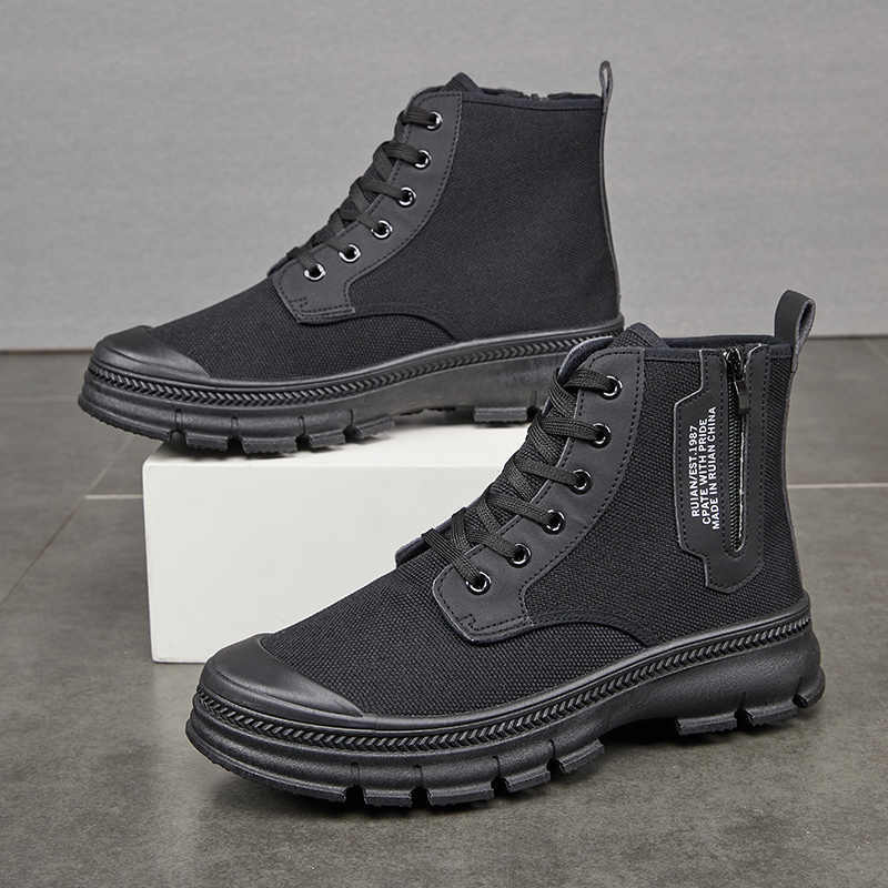 Hiking Boots Men's Side Zipper High-top