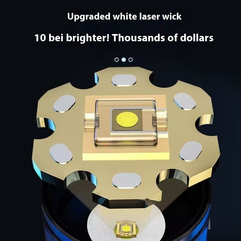 White Laser Flashlight Super Bright Zoom