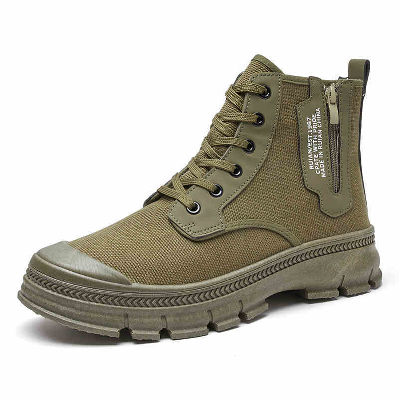 Hiking Boots Men's Side Zipper High-top