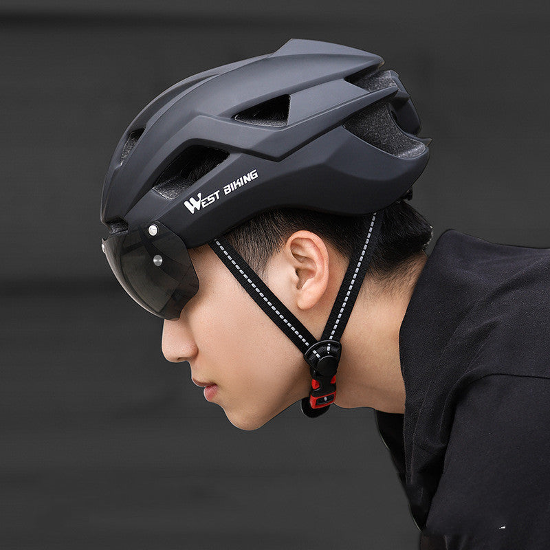 Cycling Helmet Integrated With Goggles Helmet