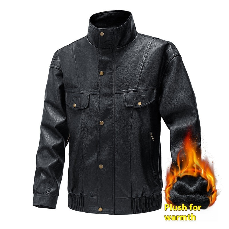 Thickened Casual Leather Jacket
